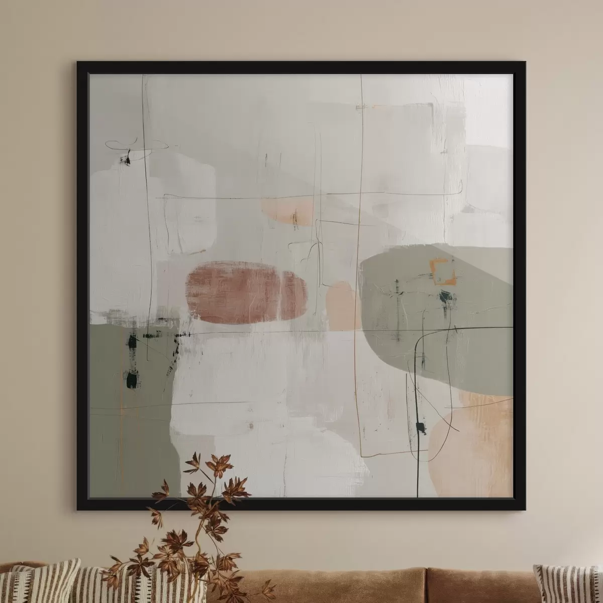 Poster Abstracte compositie in pasteltinten f45859