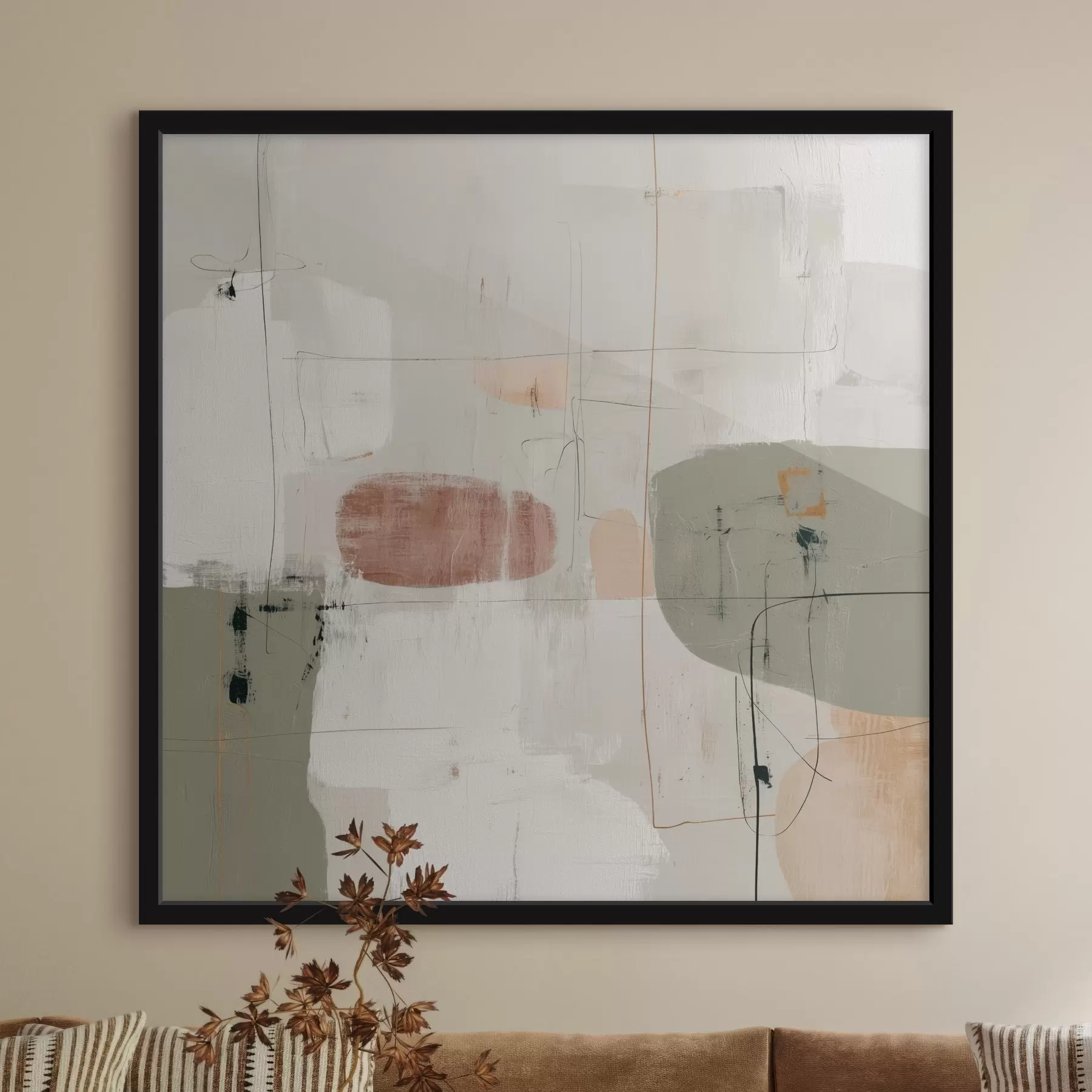 Fotobehang Abstracte compositie in pasteltinten f45859