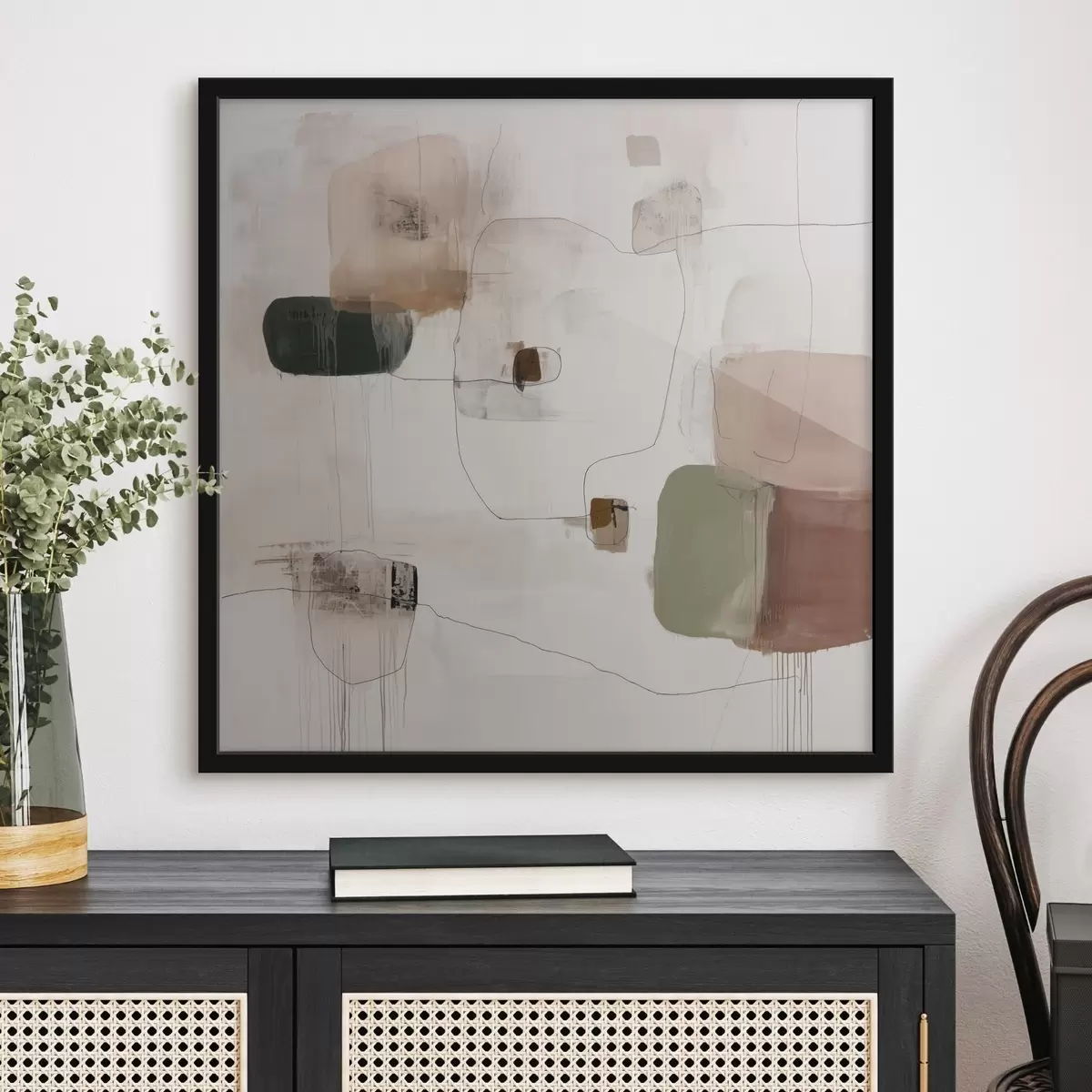 Poster Abstract minimalisme in warme tinten f45860