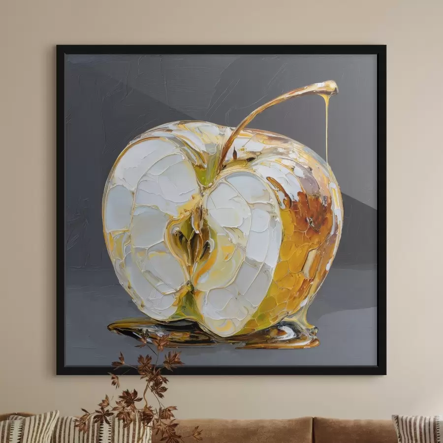 Fotobehang Zoete appel in schilderstijl f45861