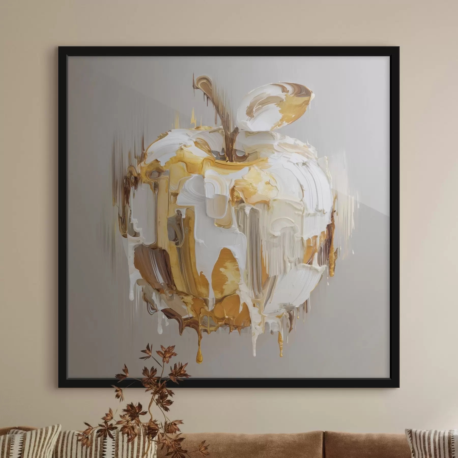 Fotobehang Appel met gesmolten verfeffect f45862