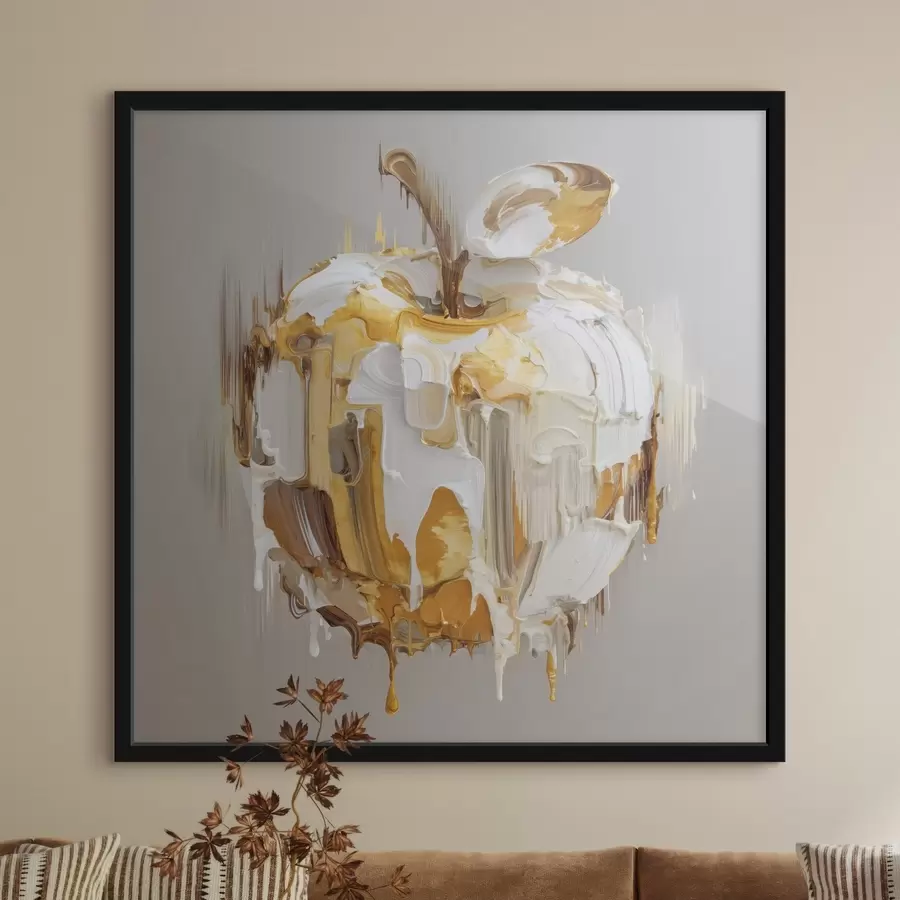 Papier peint photo Pomme avec effet de peinture fondue f45862