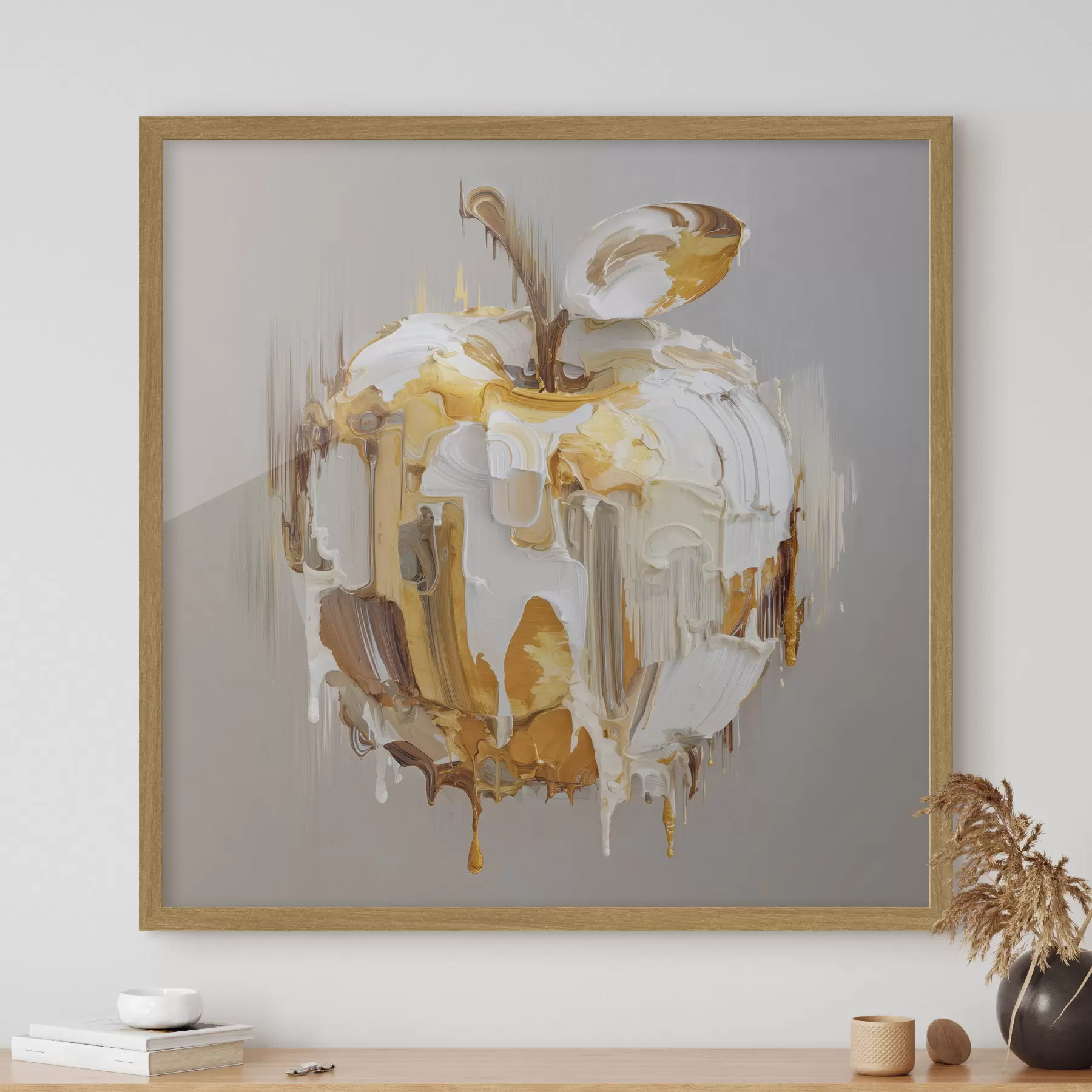 Papier peint photo Pomme avec effet de peinture fondue f45862