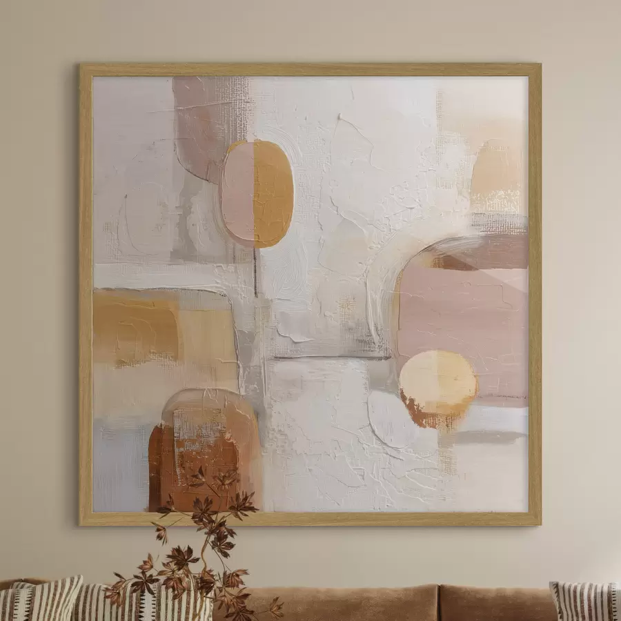 Papier peint photo Minimalisme abstrait dans les tons beige-orange f45864