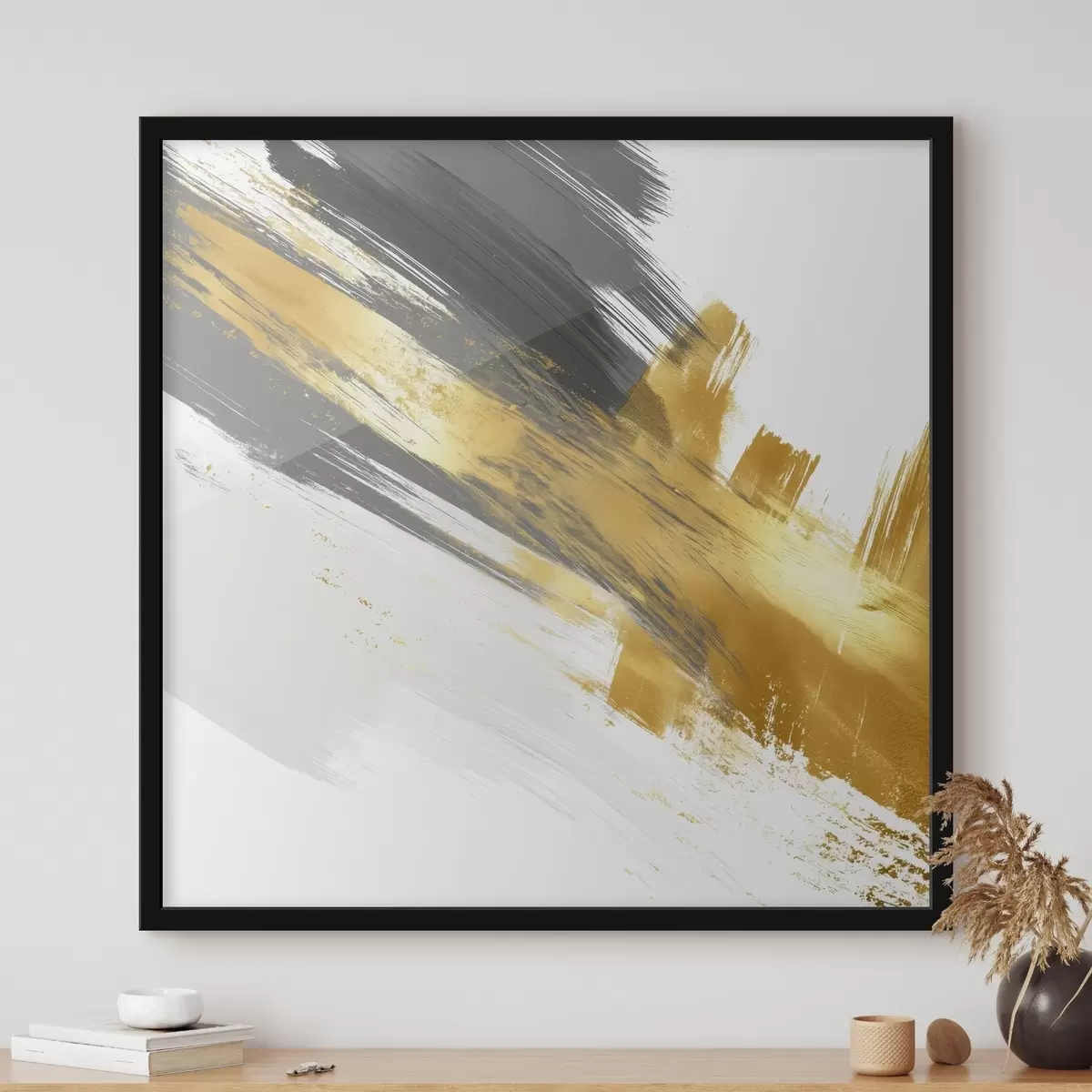 Affiche Art moderne avec des éléments de coups de pinceau rapides f45865