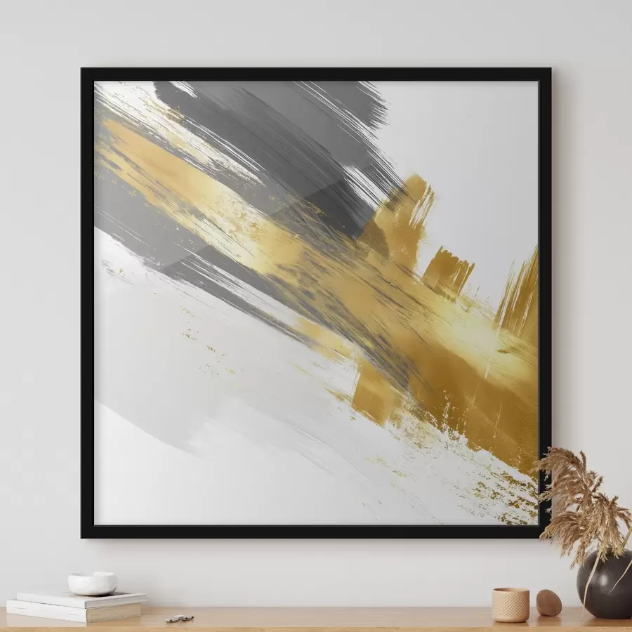 Fotobehang Moderne kunst met elementen van snelle penseelstreken f45865