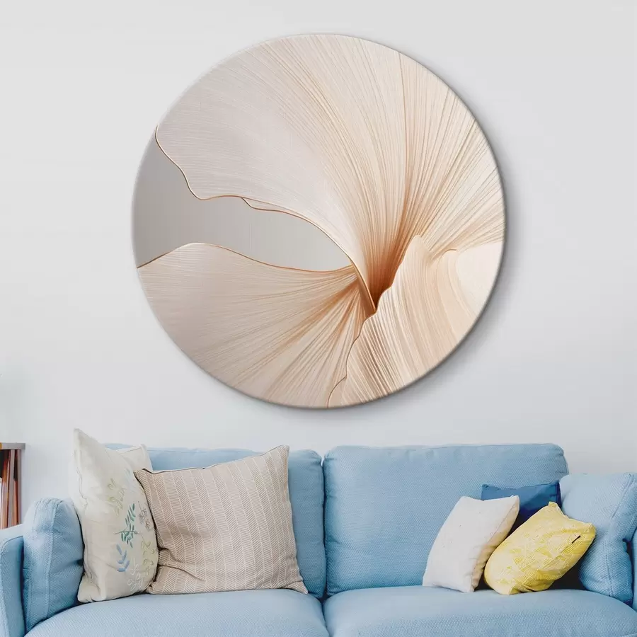  Schilderijen Abstracte bloemen met dunne, delicate bloemblaadjes in witte en beige tinten r45923