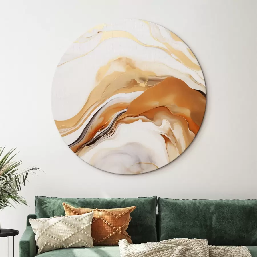  Peintures Imitation de peinture abstraite avec des formes fluides dans des tons de blanc, orange et marron, minimaliste r45938