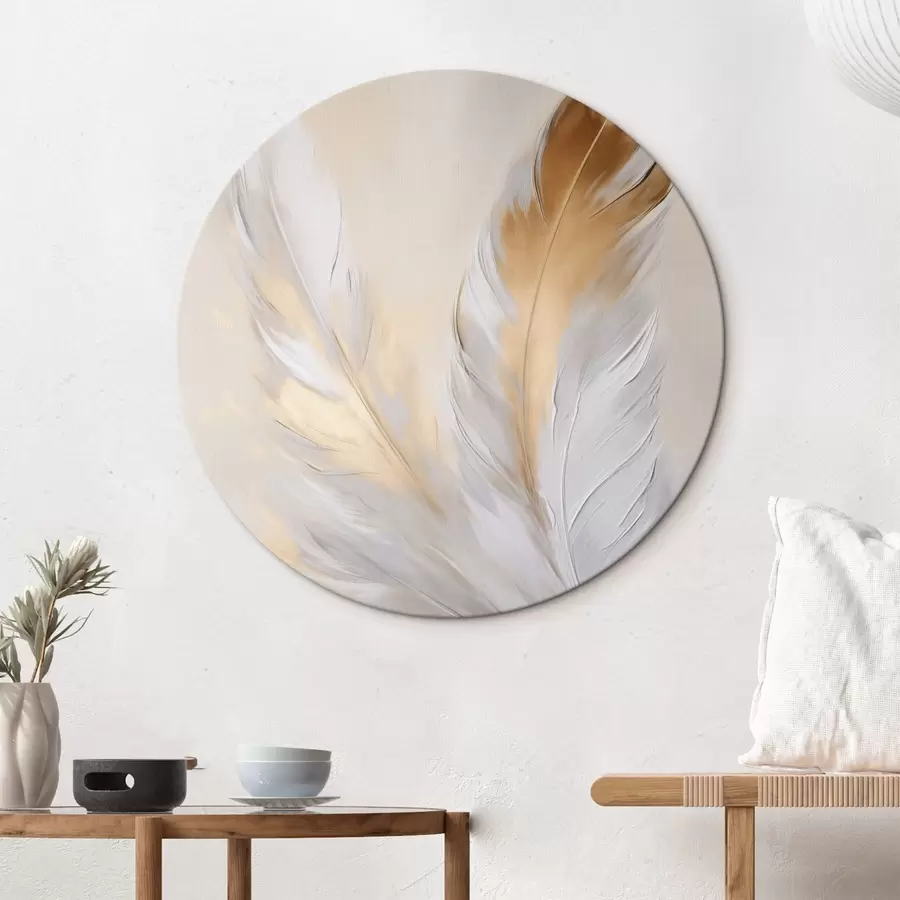  Peintures Plumes rehaussées de touches orange, éclairage tamisé, composition minimaliste texturée, art moderne r45944