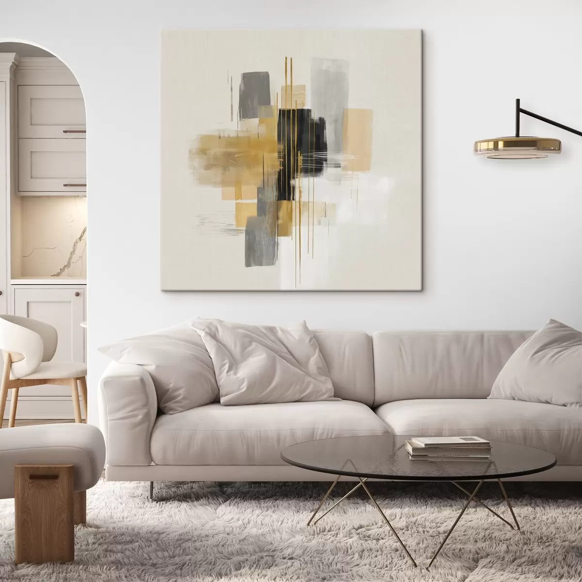  Schilderijen Verticale ruimtes in grafische abstractiestijl s45850