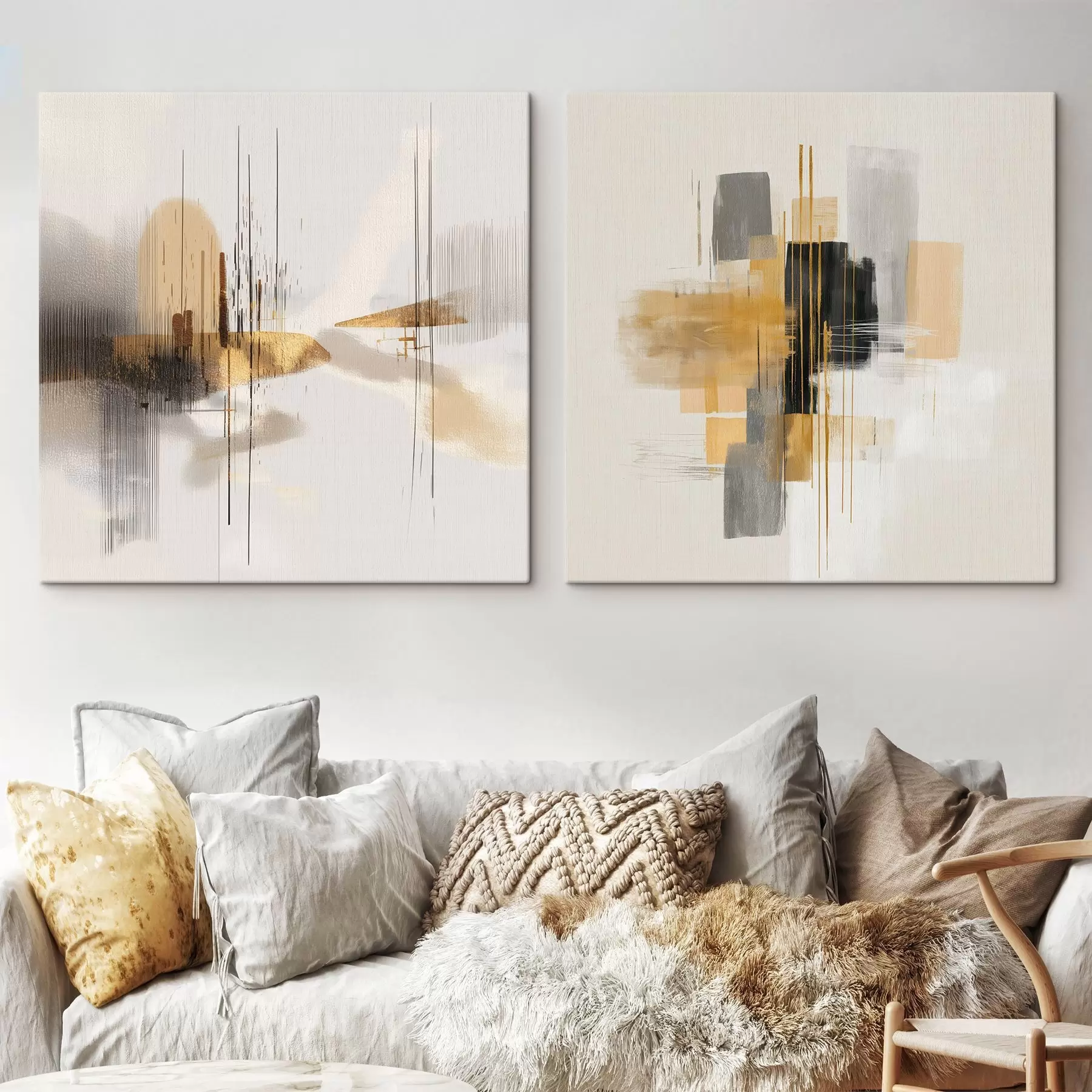  Schilderijen Artistieke compositie met grafische elementen m00740