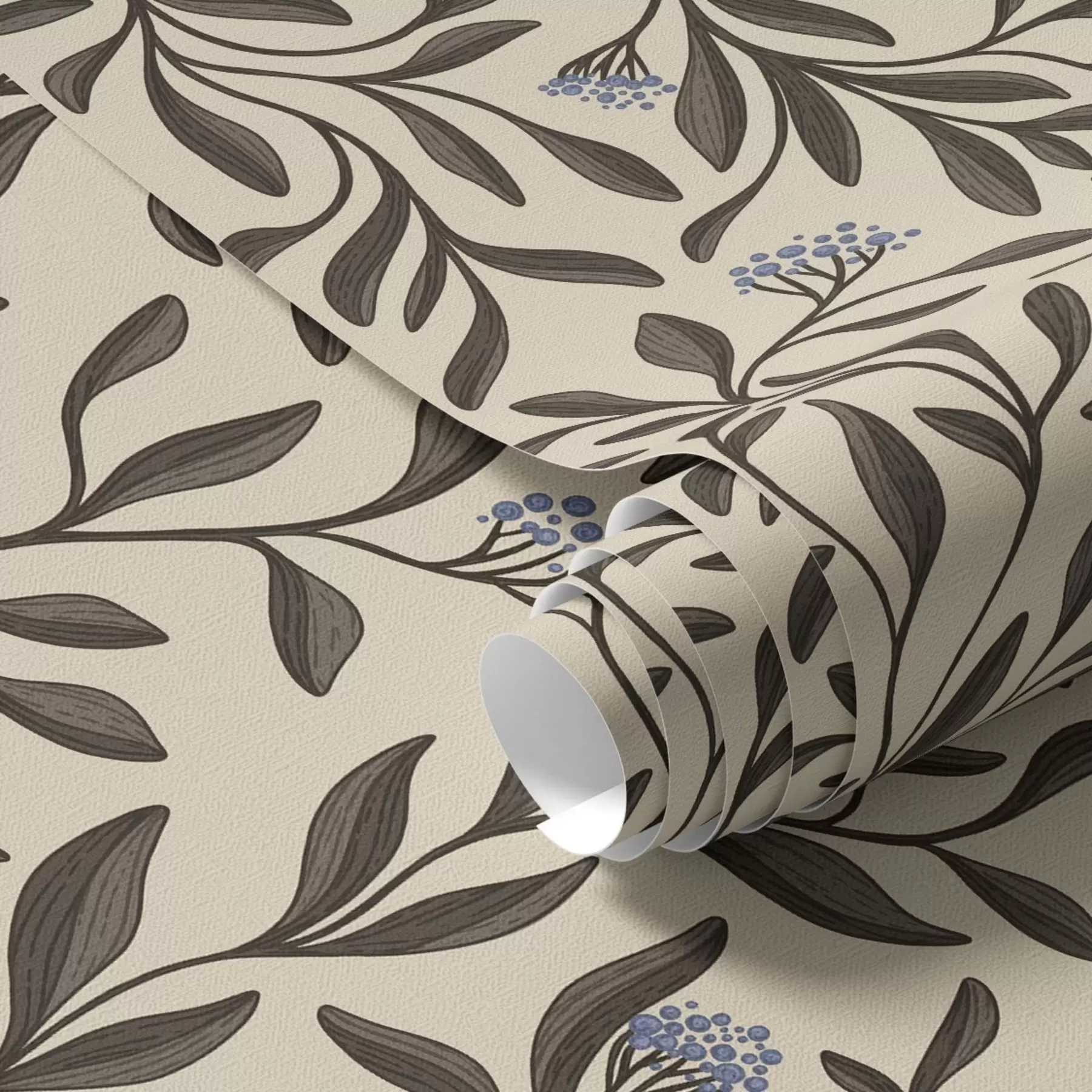 Fotobehang Chocoladetakken met blauwe bessen op een warme achtergrond a00615