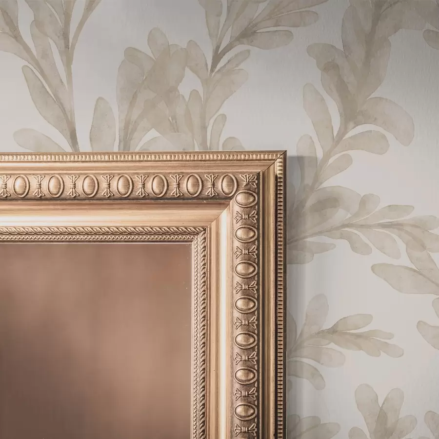 Fotobehang Beige takken in aquarel, zacht botanisch motief a00617