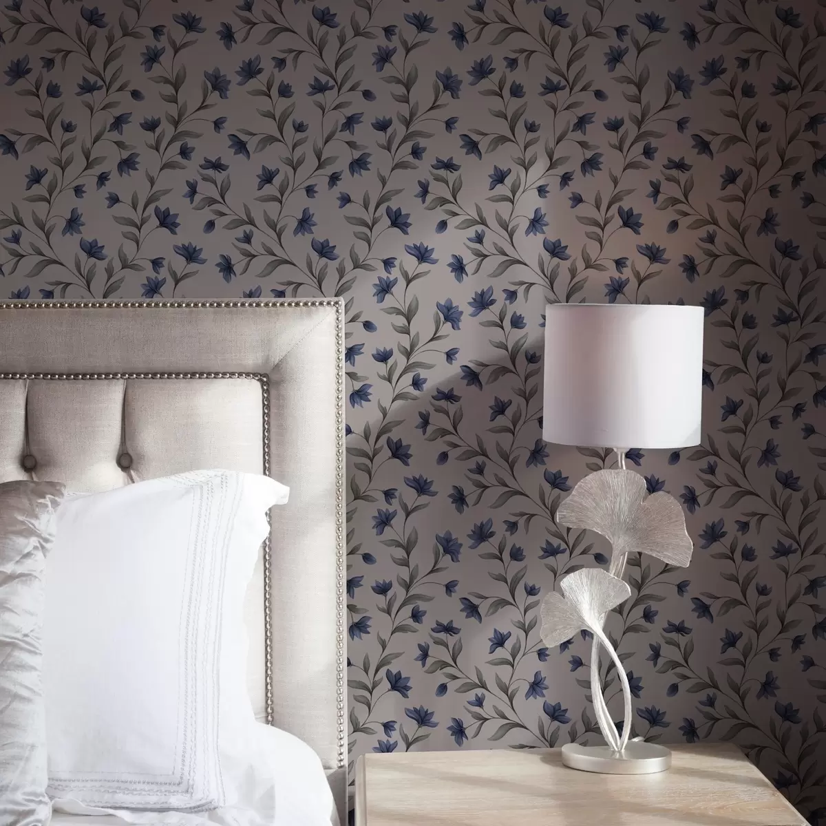 Papier peint Jacinthes sur fond rose poudré a00622v2