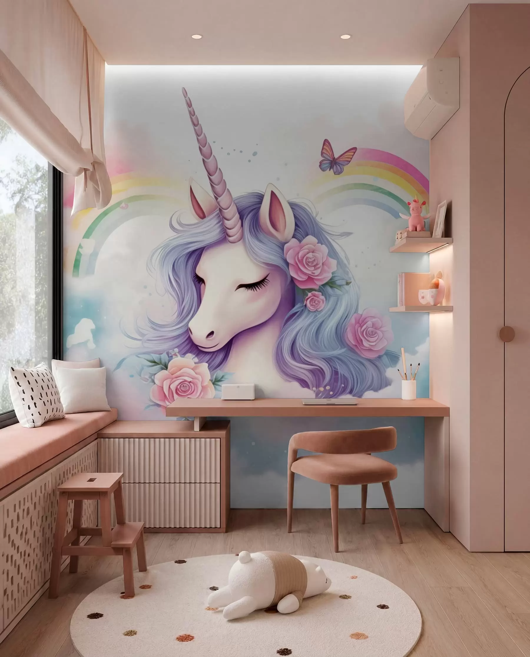 Papier peint photo Licorne dans les nuages w03990