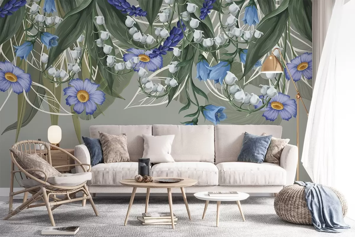 Fotobehang Hangende bloemen w04674