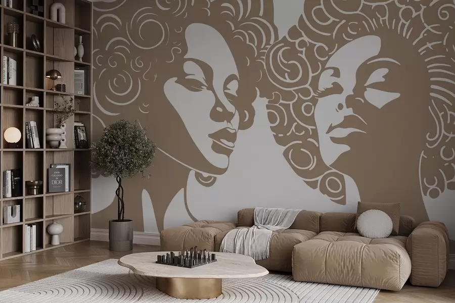 Fotobehang Twee meisjes w04688