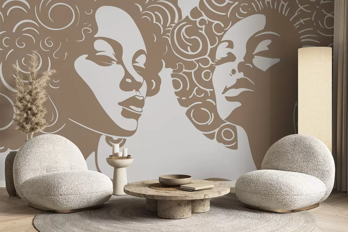 Fotobehang Twee meisjes w04688