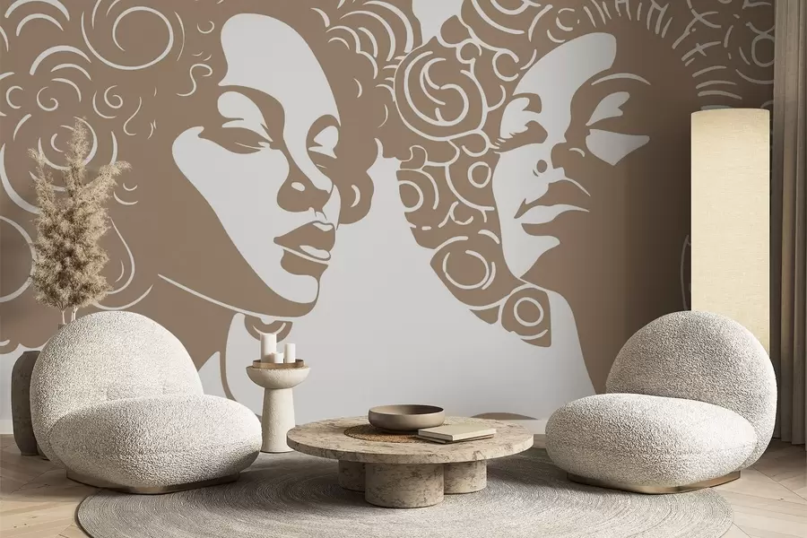 Papier peint photo Deux filles w04688