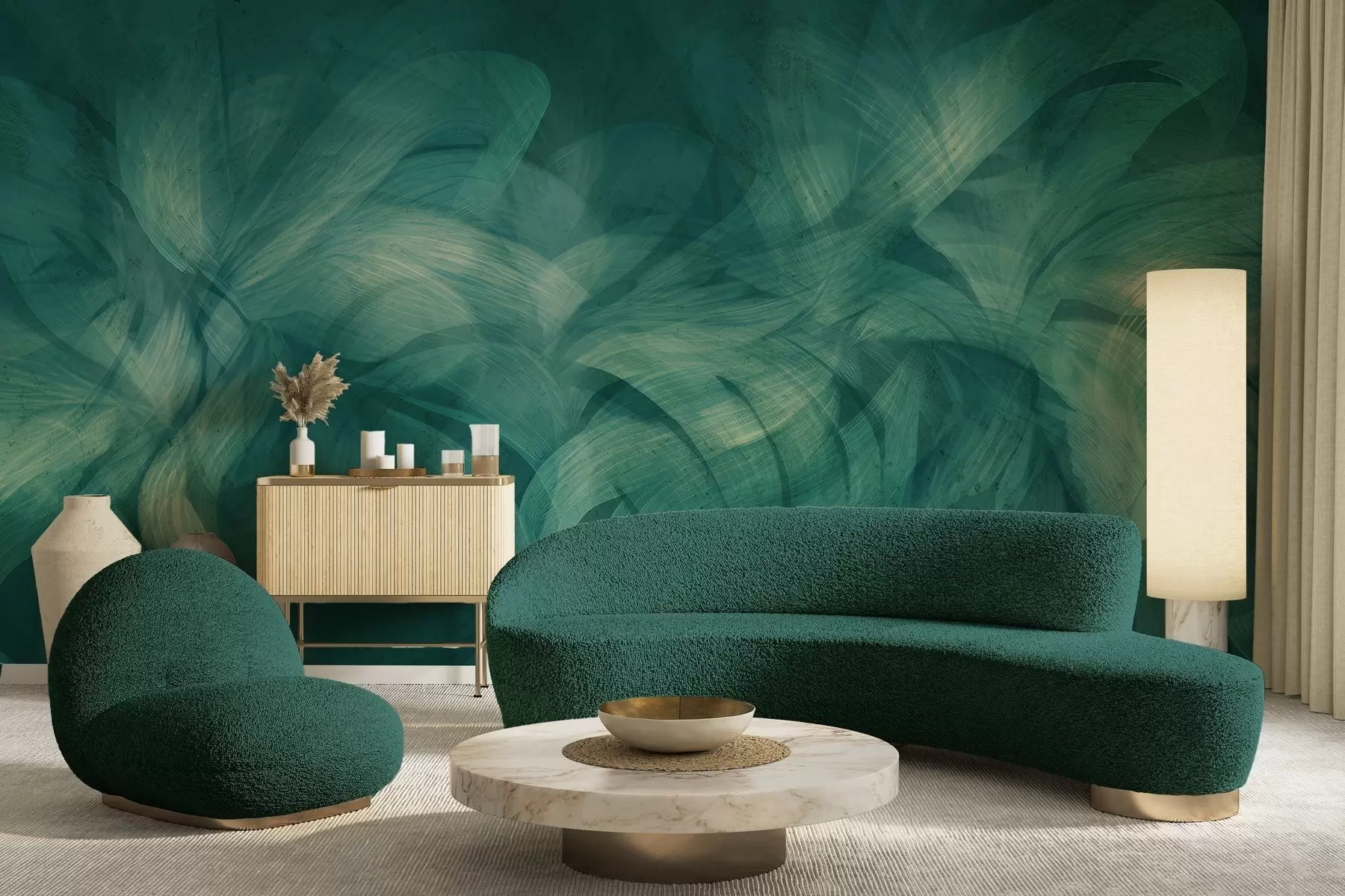 Fotobehang Abstracte golven op een betonnen muur w04668