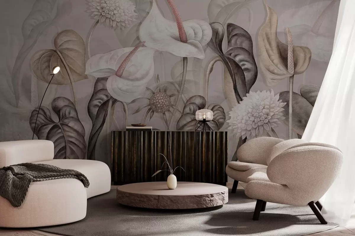 Fotobehang Planten aan de muur w04669v1