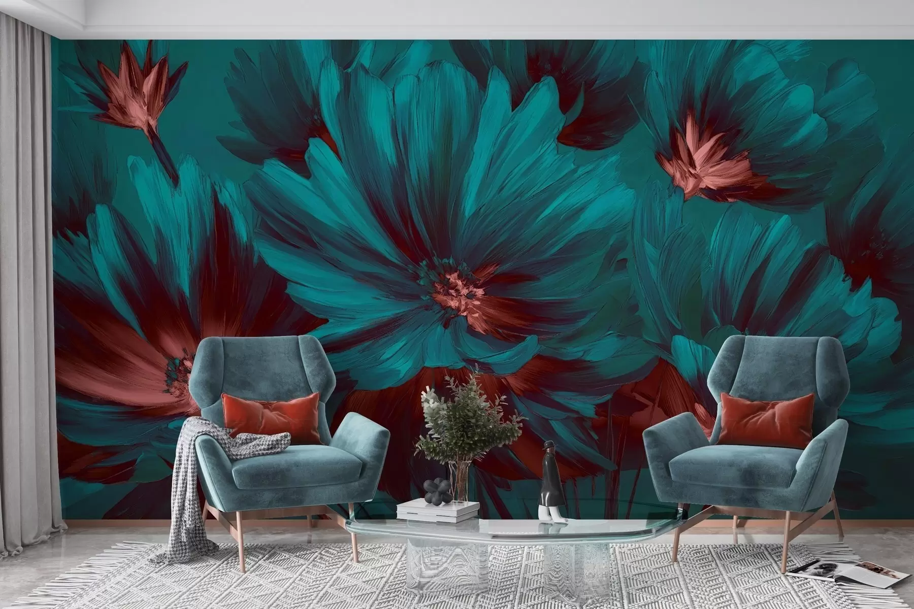 Fotobehang Abstracte bloemen w04670v3