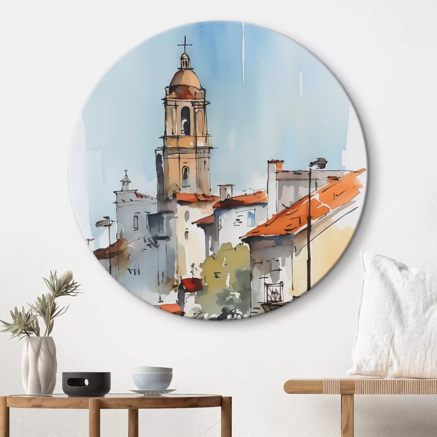  Schilderijen Stadsgezicht imitatie aquarel r46120