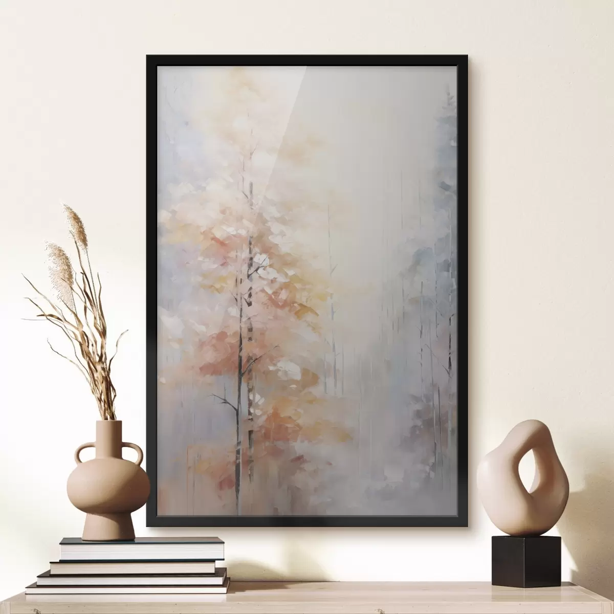 Affiche Peinture imitant une forêt en automne f46122