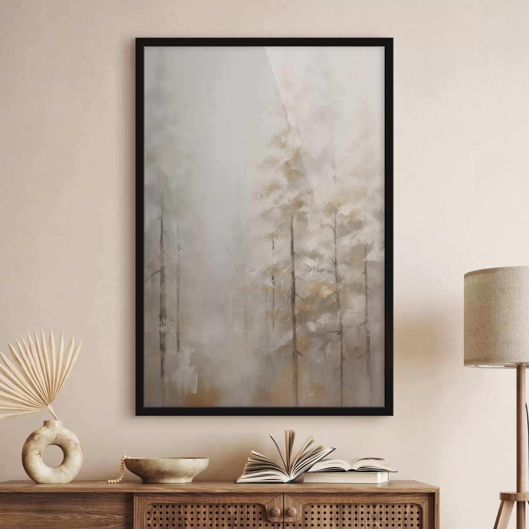 Fotobehang Bomen in het bos imitatie van schilderij f46123