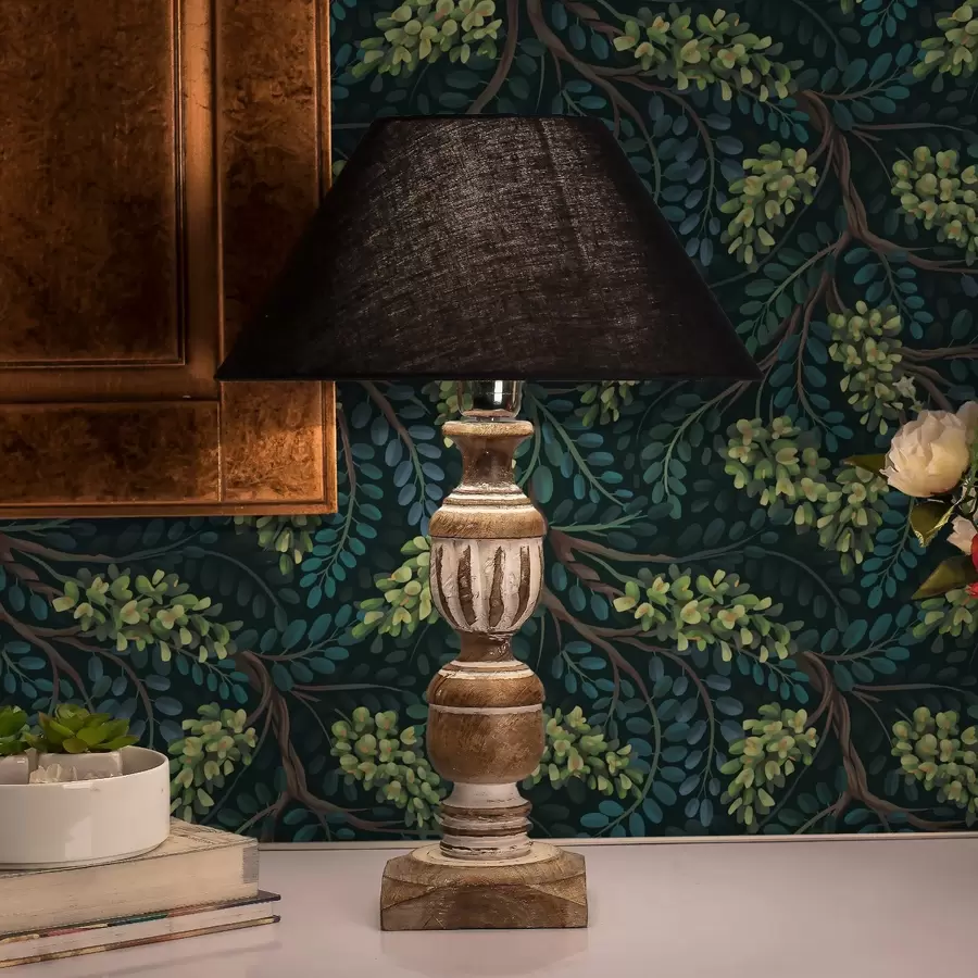 Papier peint photo Branches avec inflorescences verdâtres sur fond sombre a00786