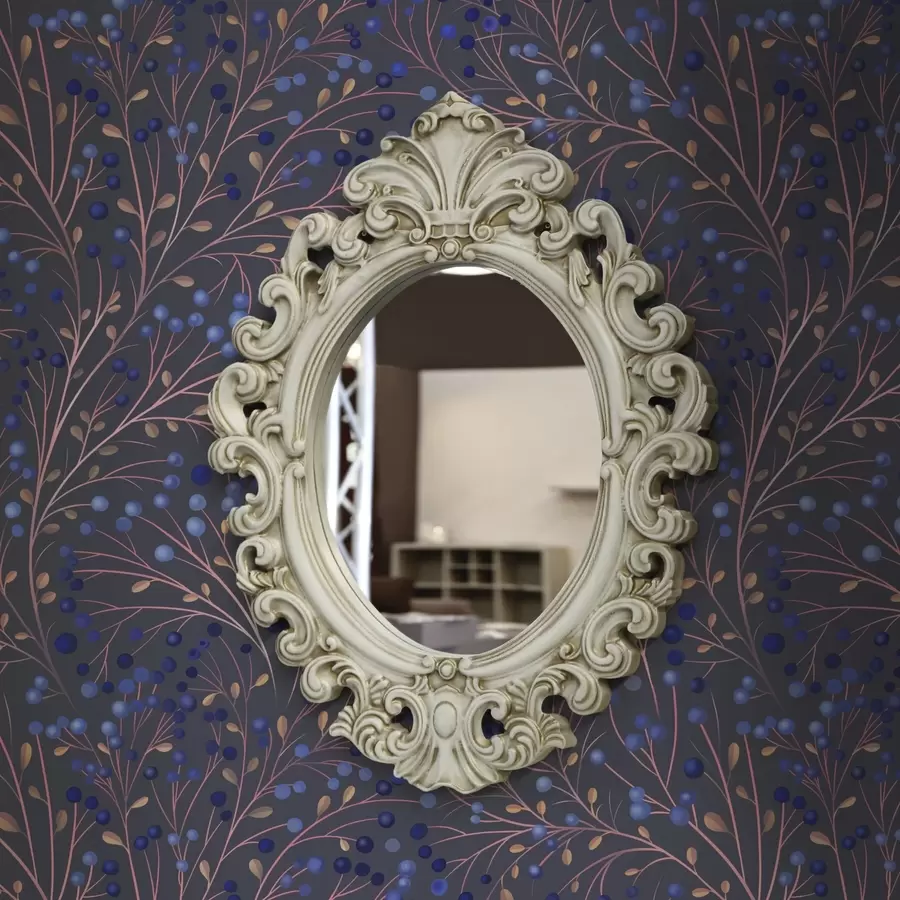 Papier peint photo Branches rose-brun et baies bleues sur fond graphite a00787