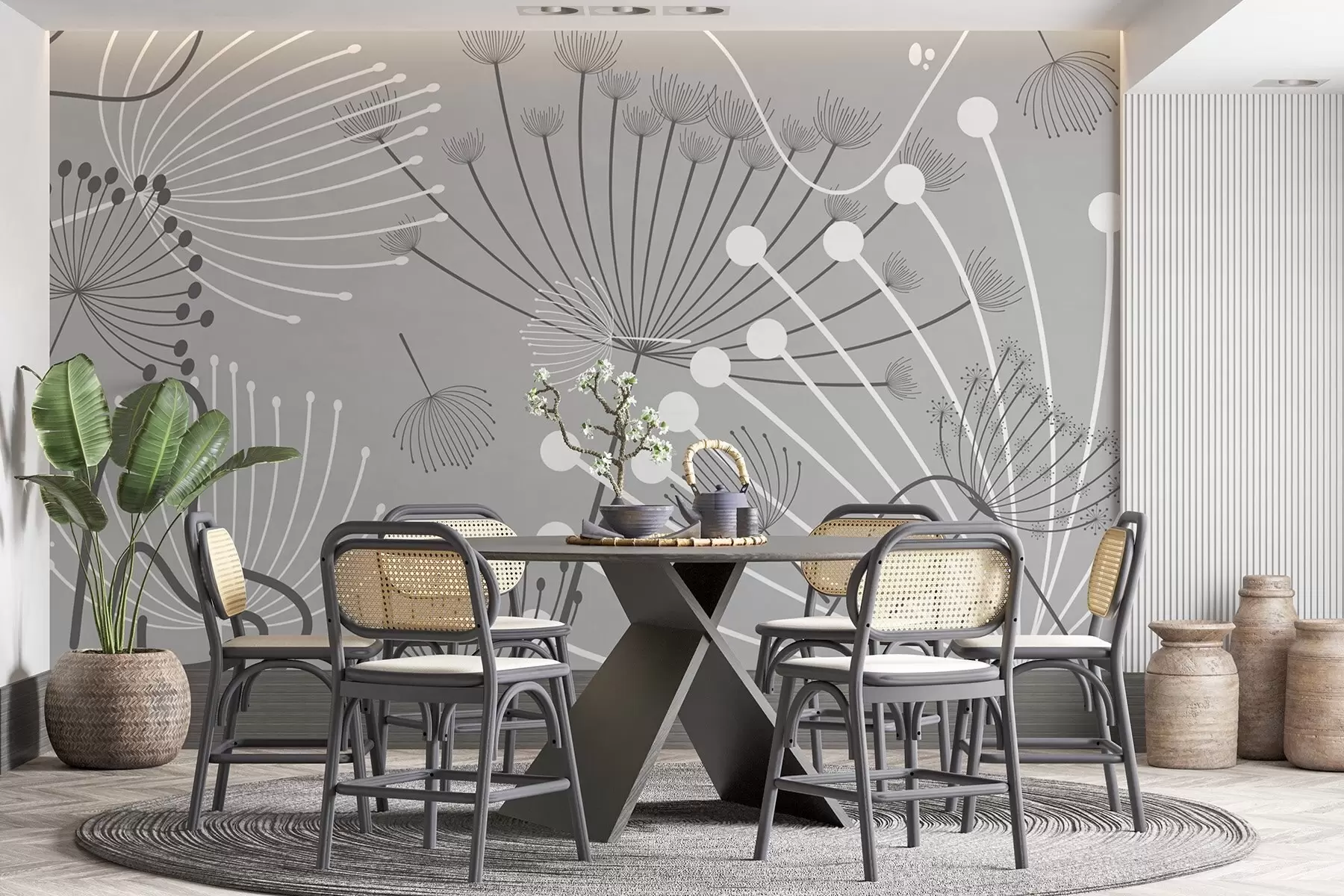 Fotobehang Abstracte bloemen w04702v3