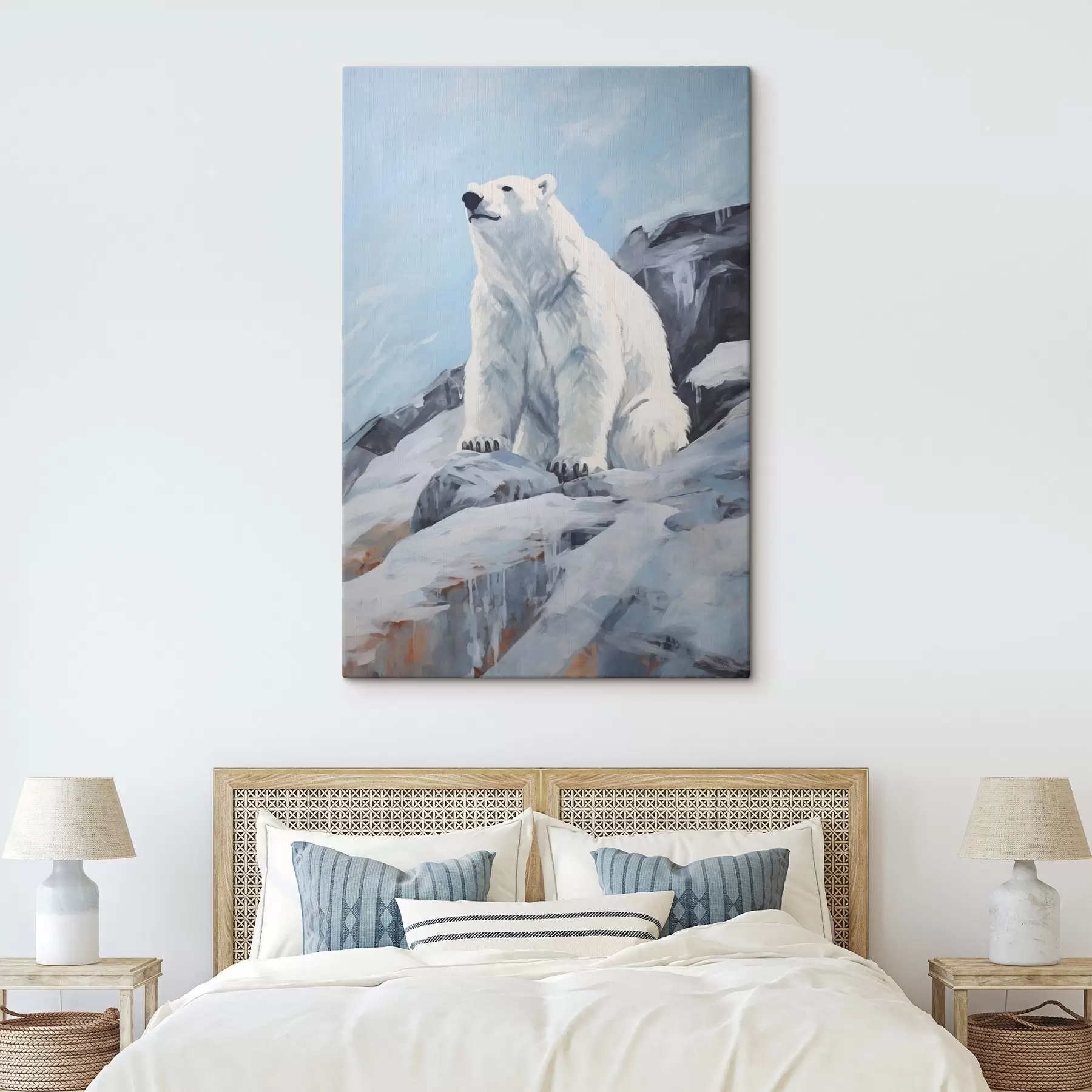  Schilderijen Een beer zit op een ijsschots s46199