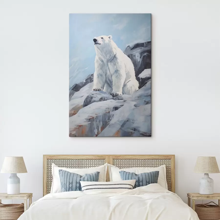  Schilderijen Een beer zit op een ijsschots s46199