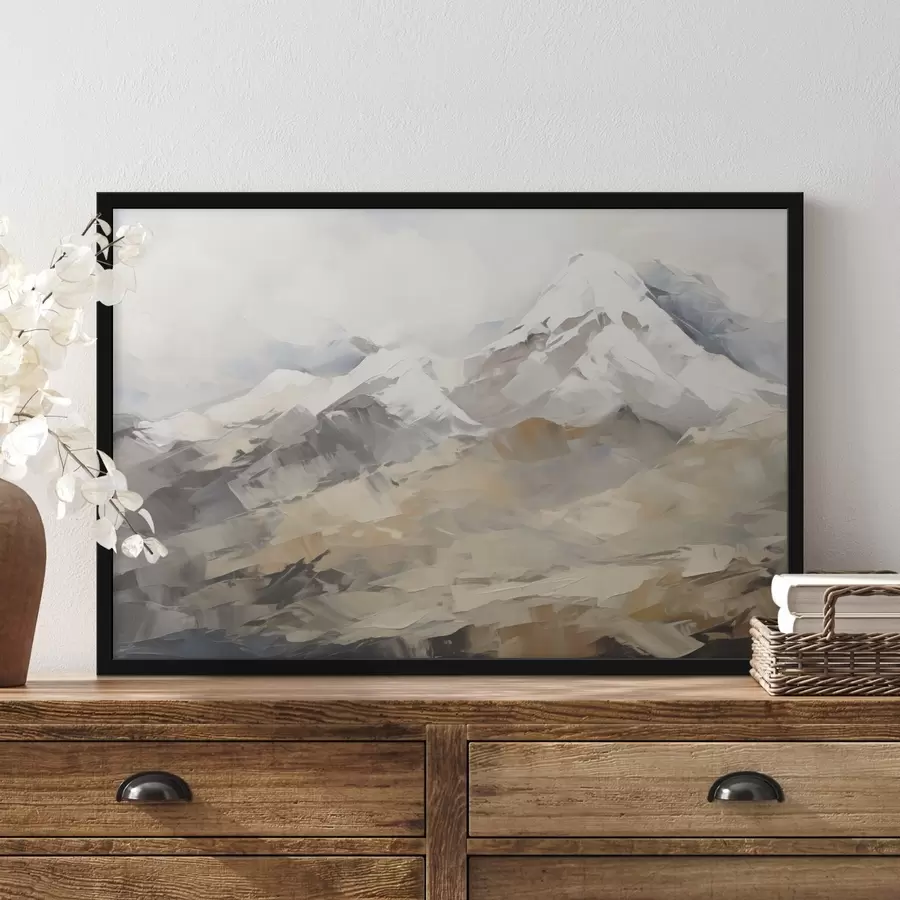 Papier peint photo Peinture imitant la montagne f46193