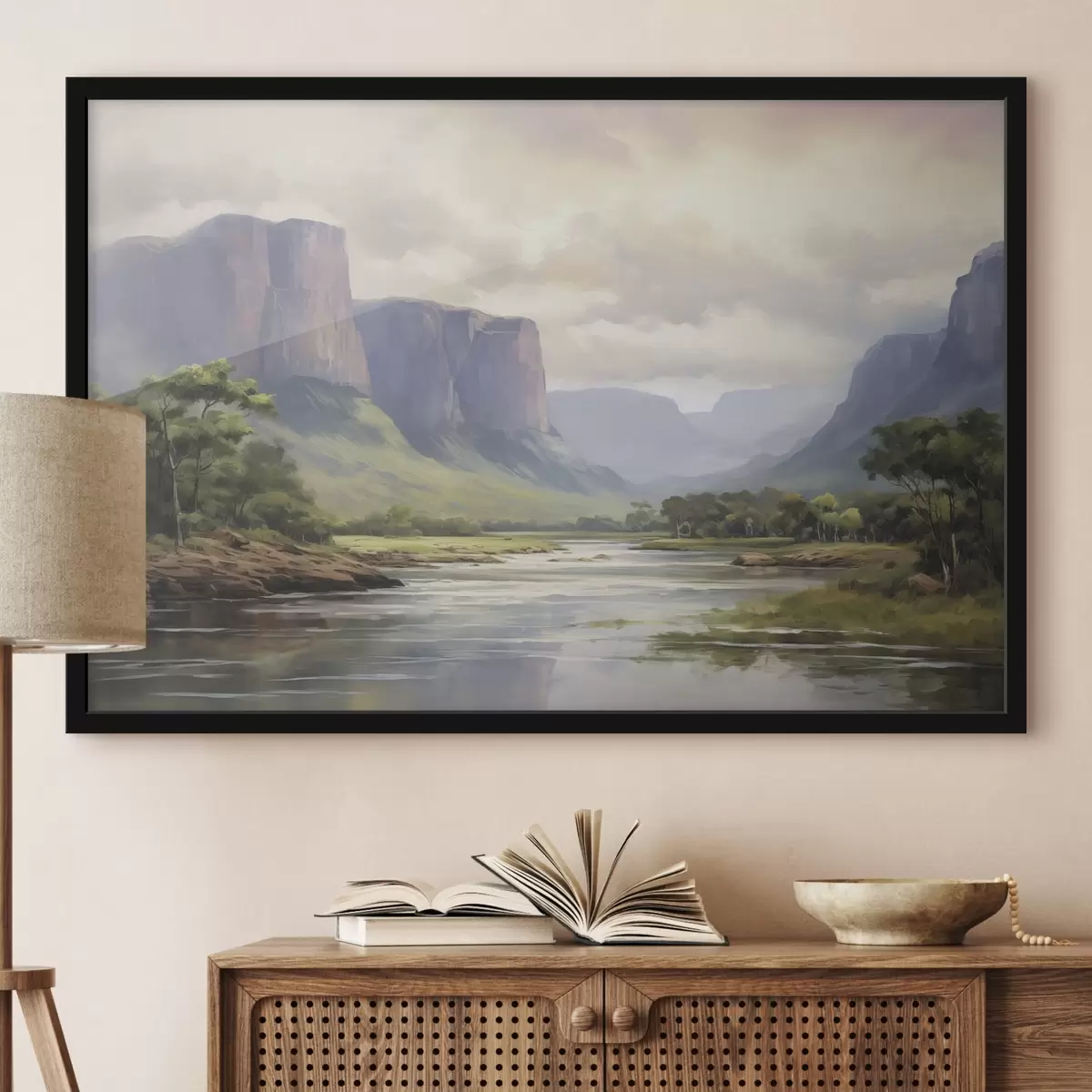 Affiche Parc avec vue sur la montagne f46194