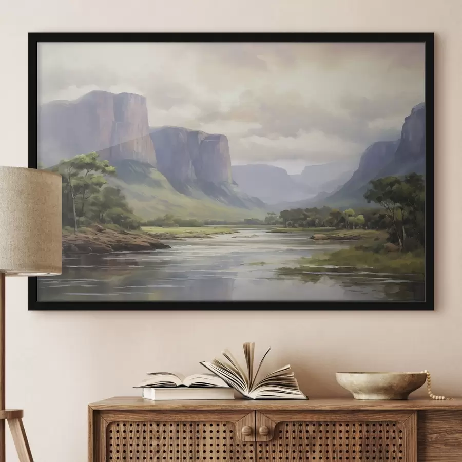 Fotobehang Park met uitzicht op de bergen f46194