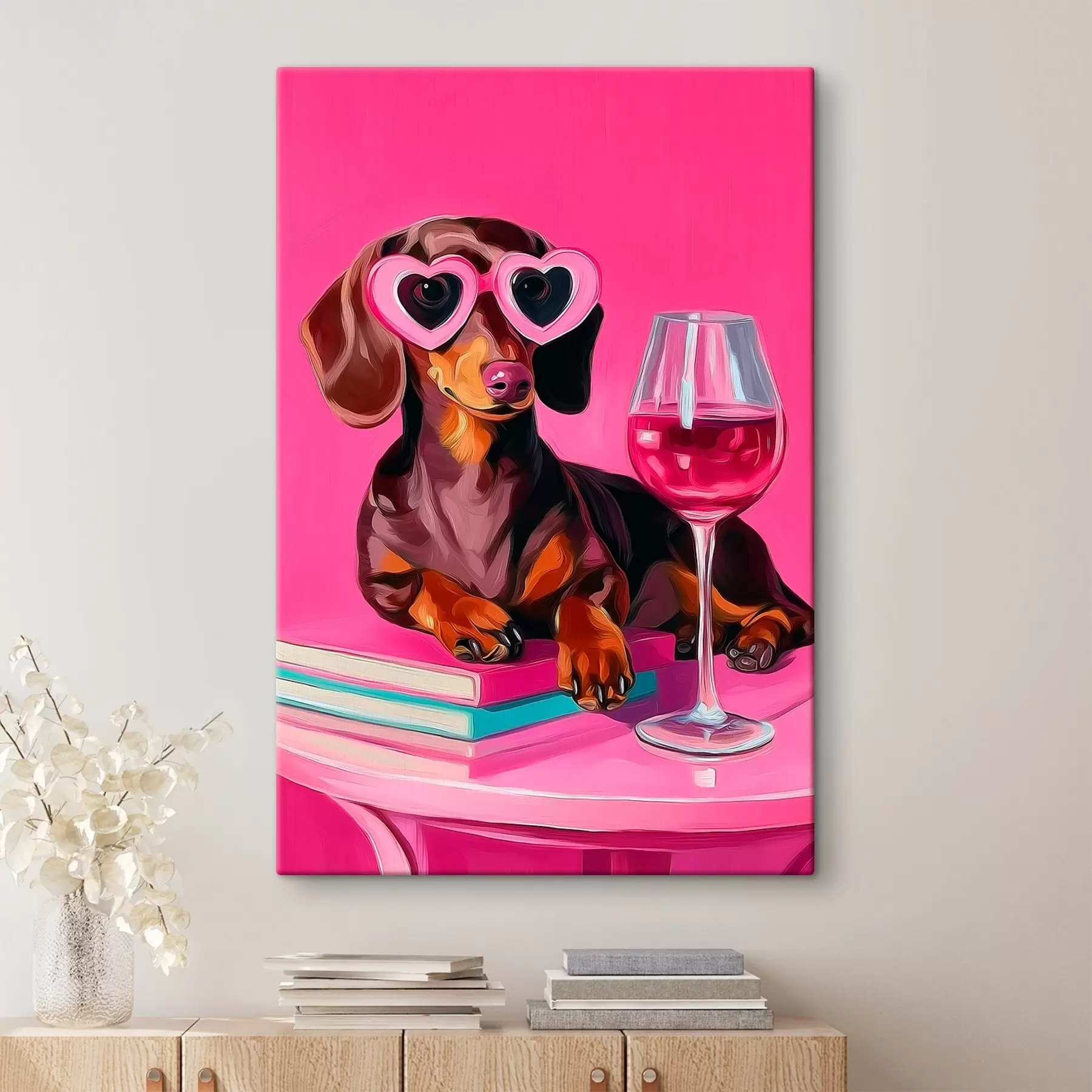  Peintures Chien avec des lunettes s46234