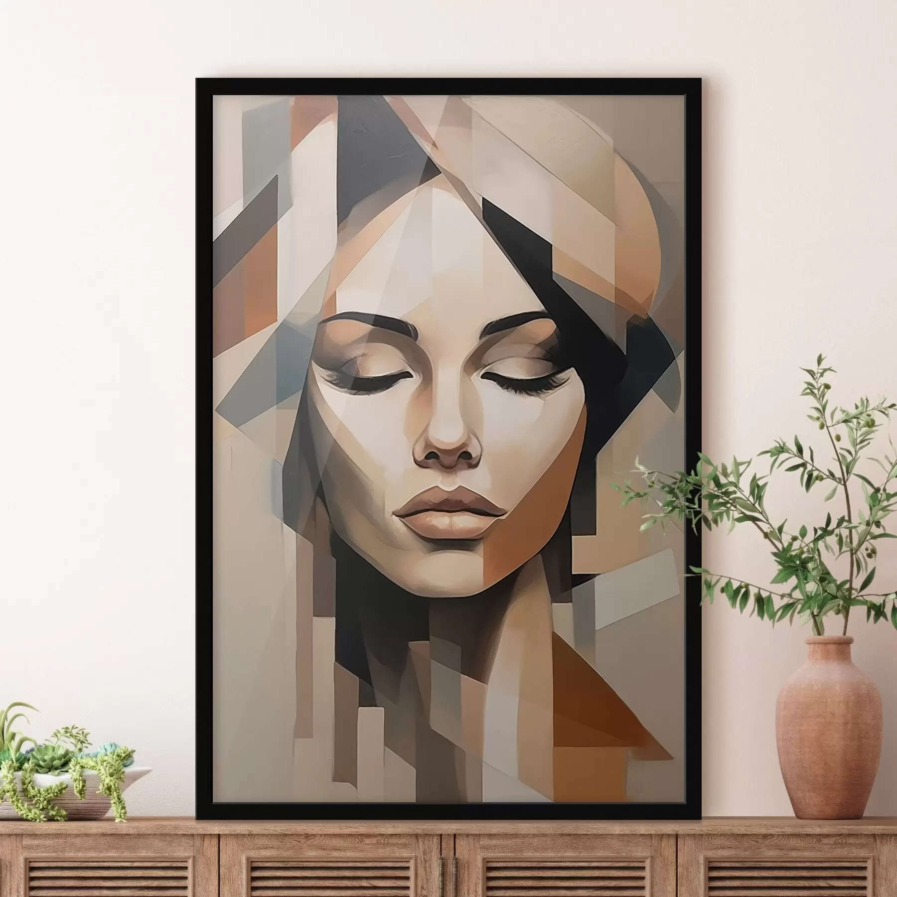 Papier peint photo Portrait géométrique féminin f46220