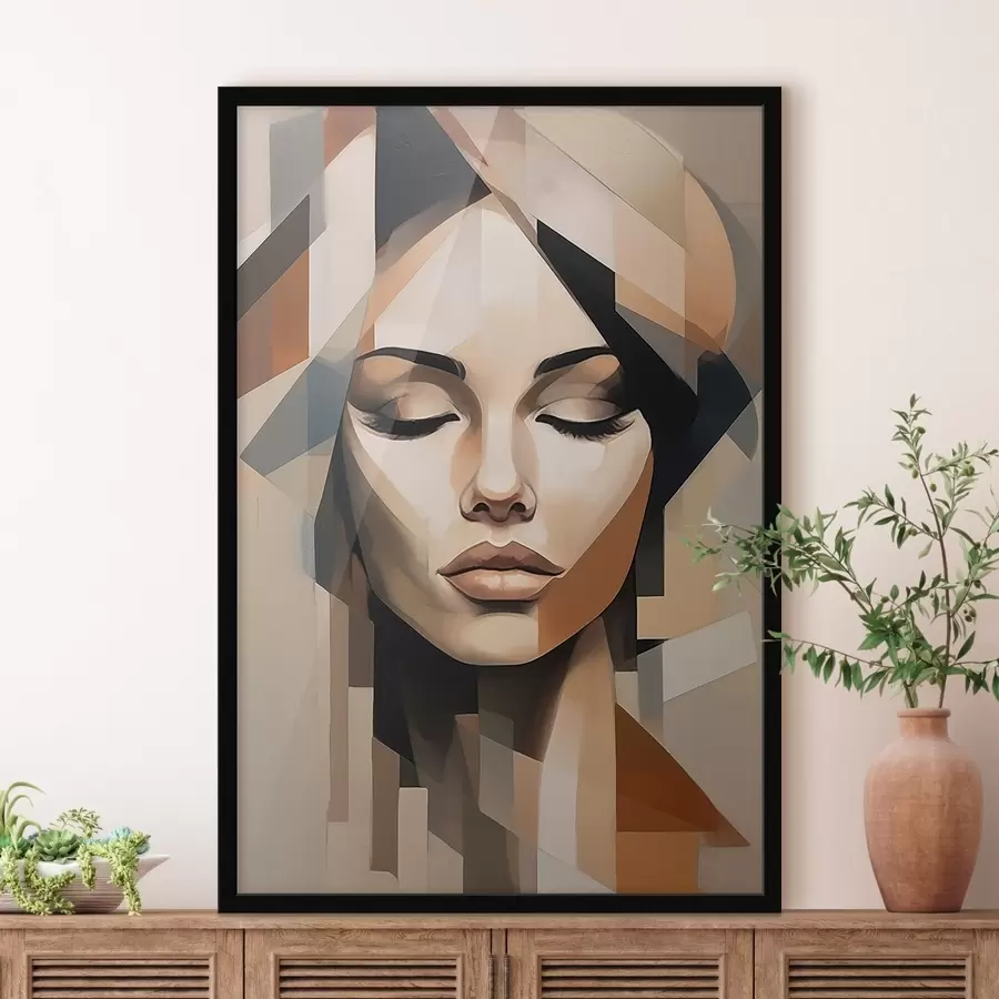 Papier peint photo Portrait géométrique féminin f46220