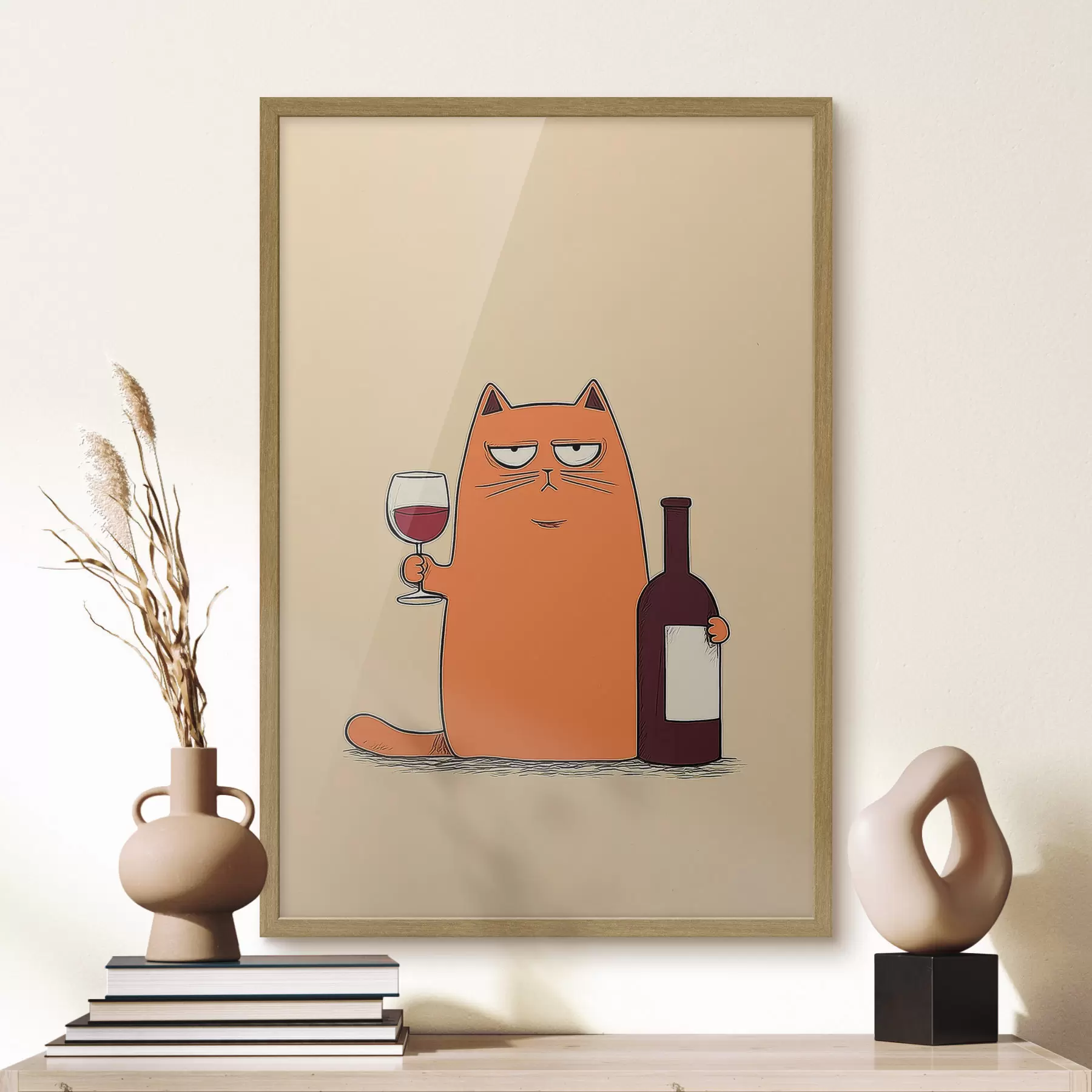 Papier peint photo Chat avec du vin f46250