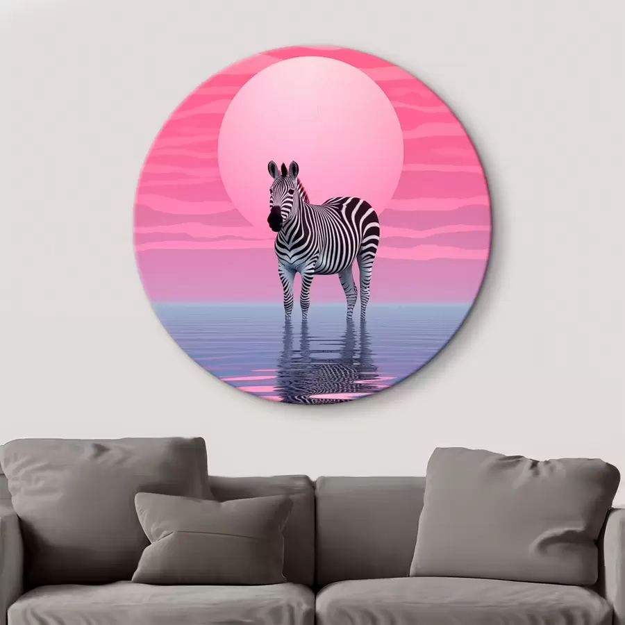  Schilderijen Zebra bij zonsondergang r46230