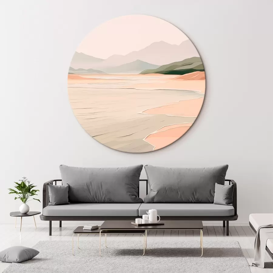  Peintures Paysage minimaliste avec montagnes et rivage r46248
