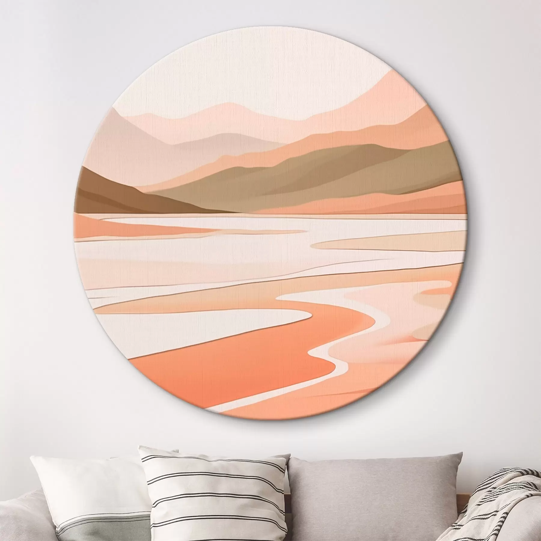  Peintures Paysage abstrait avec montagnes et rivière r46249