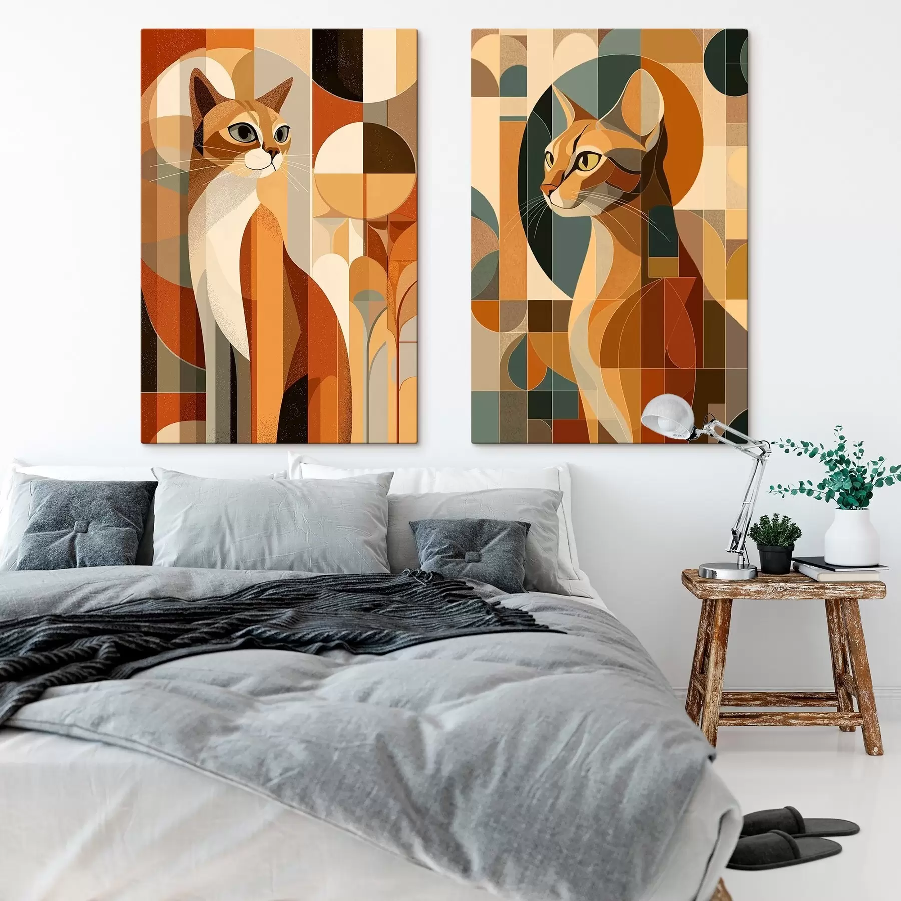  Schilderijen Abstracte katten m00841