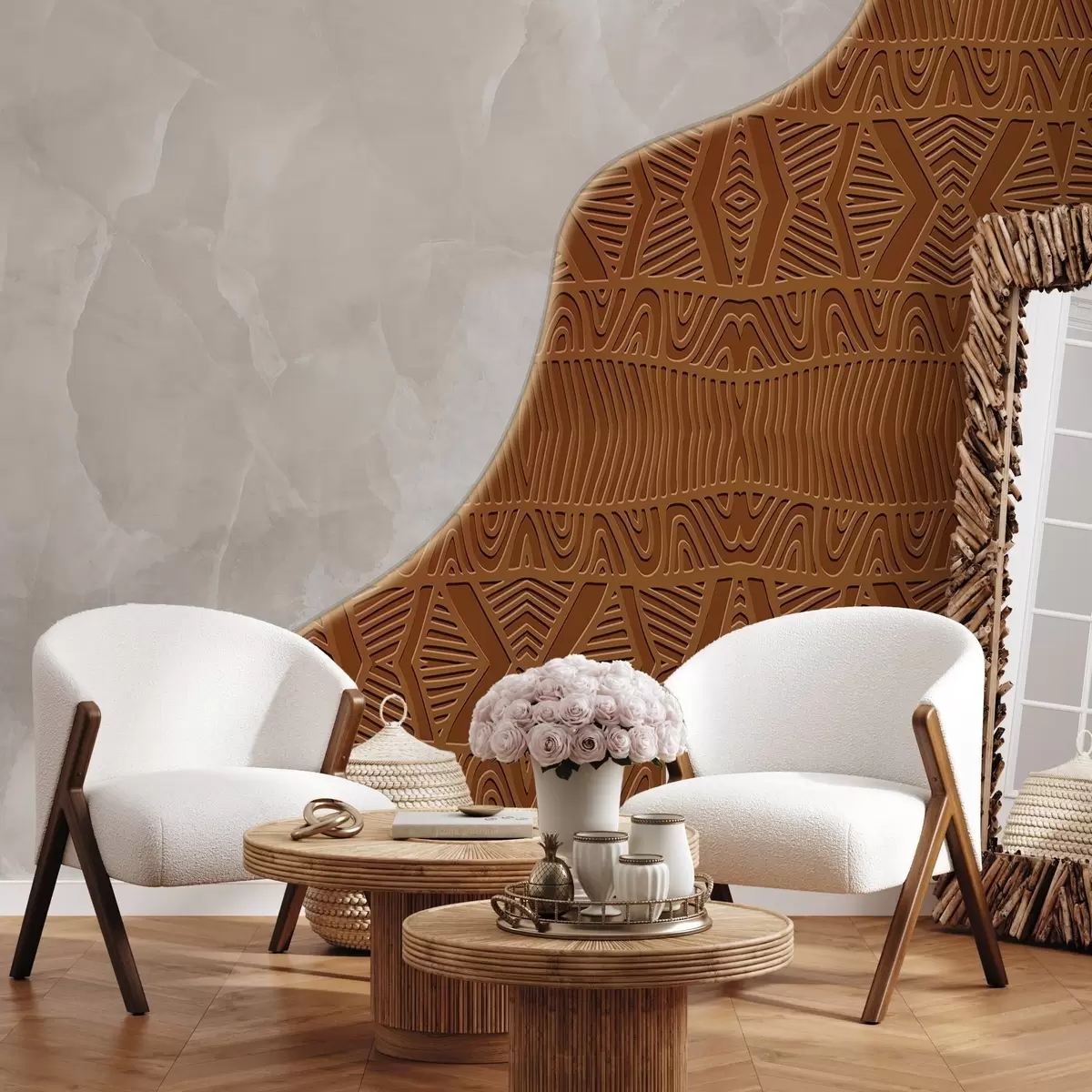 Papier peint photo Ornement et béton w04664