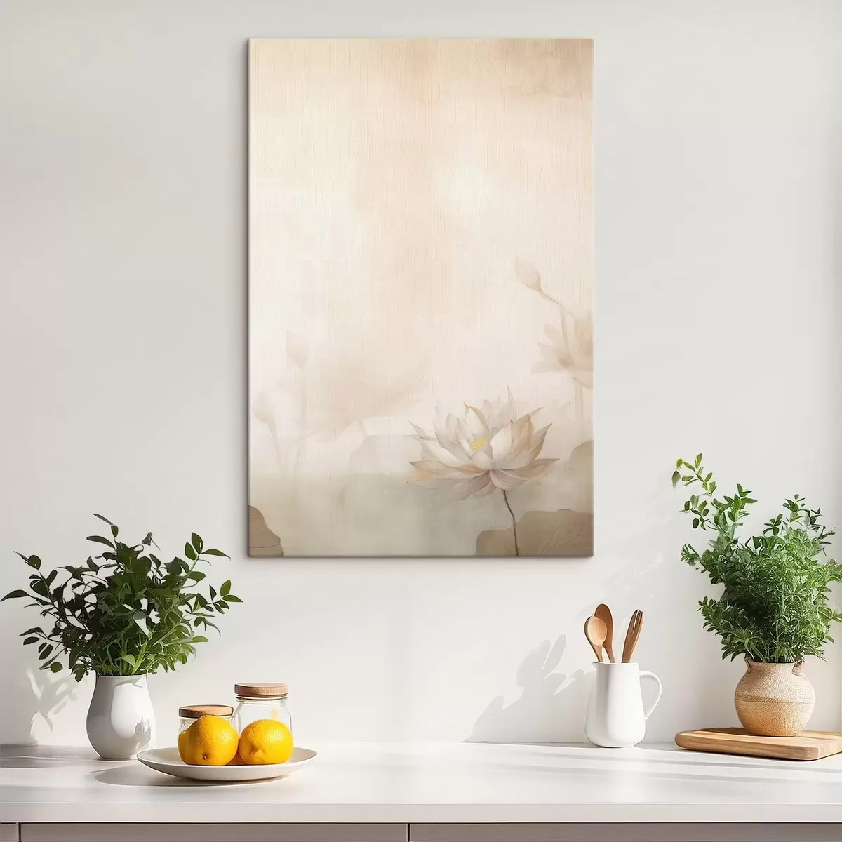  Peintures Fleur de lotus sur fond clair s46070