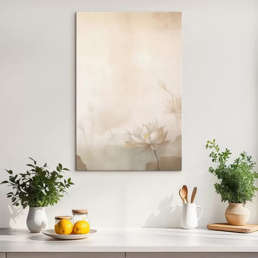  Schilderijen Lotusbloem op een lichte achtergrond s46070