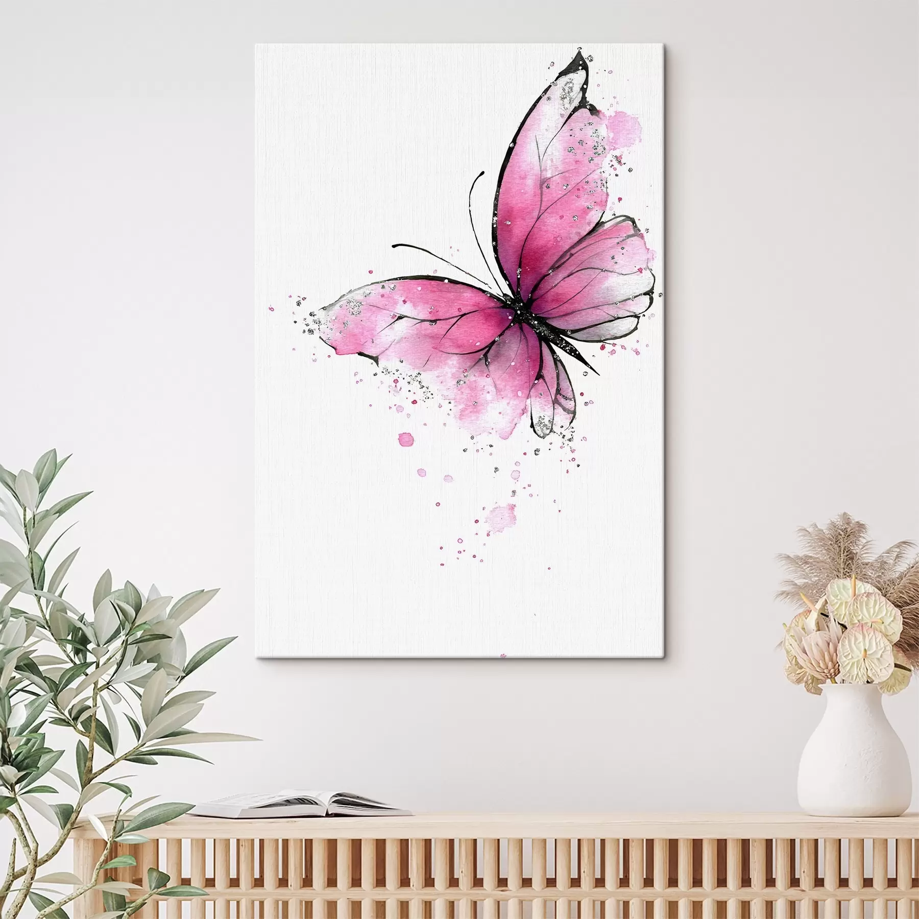  Peintures Papillon rose s46076