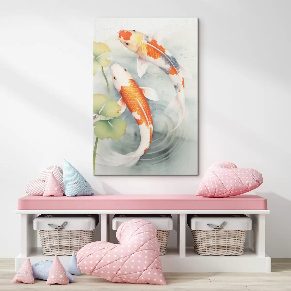  Peintures Deux magnifiques poissons dans un étang s46086